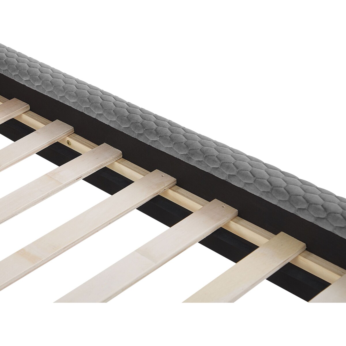 Łóżko welurowe 140 x 200 cm szare BAYONNE