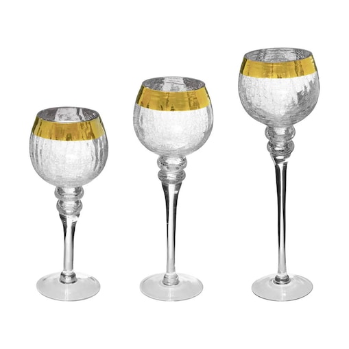 Zestaw świeczników w formie kielichów, wys. 30/35/40 cm