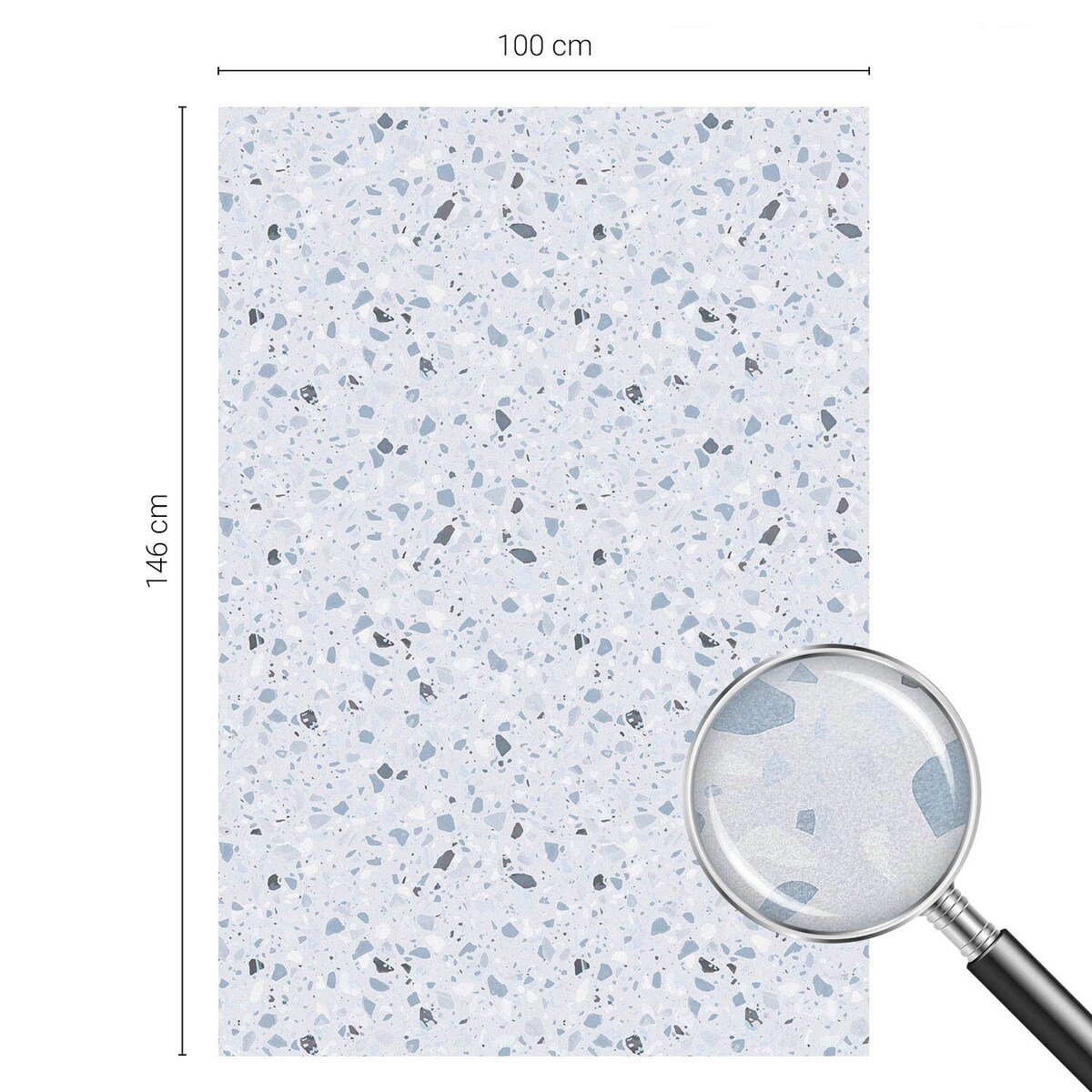 Okleina na szybę dekoracyjna - Elegancki wzór mozaiki w chłodnych odcieniach - 100x146 cm