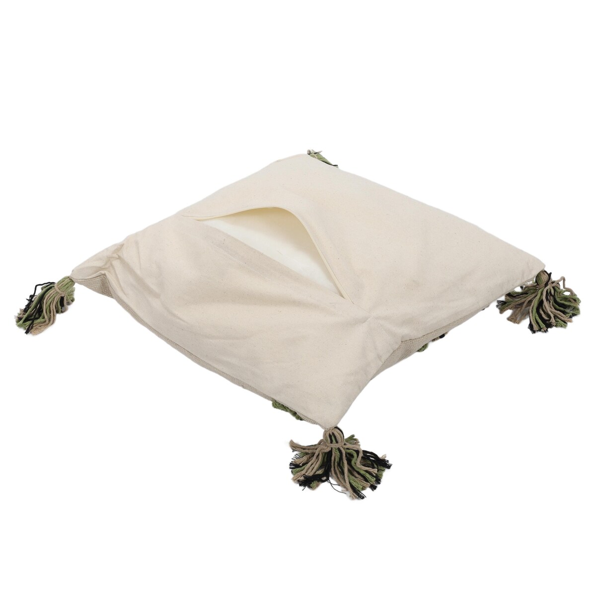 Dekoracyjna poduszka bawełniana z chwostami, 45 x 45 cm