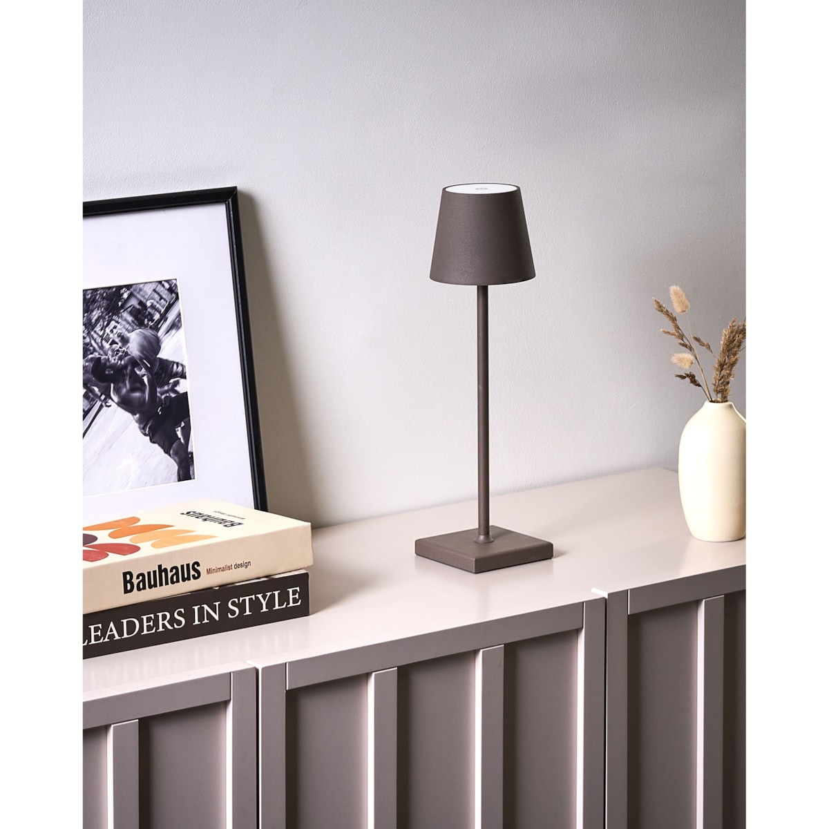 Bezprzewodowa lampa stołowa LED BACEIRO Ze ściemniaczem Metal Brązowy