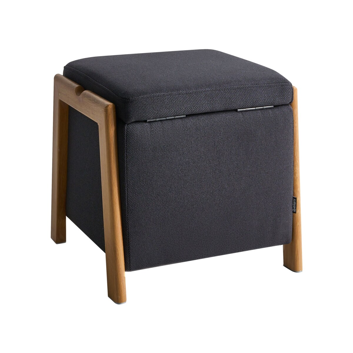 Puf ze schowkiem EDLAND Czarny