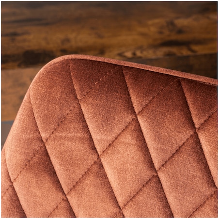 Krzesło Tapicerowane Welurowe Do Salonu Jadalni Kuchenne Rude BRESSO