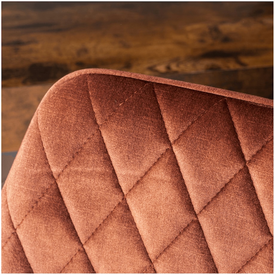 Krzesło Tapicerowane Welurowe Do Salonu Jadalni Kuchenne Rude BRESSO