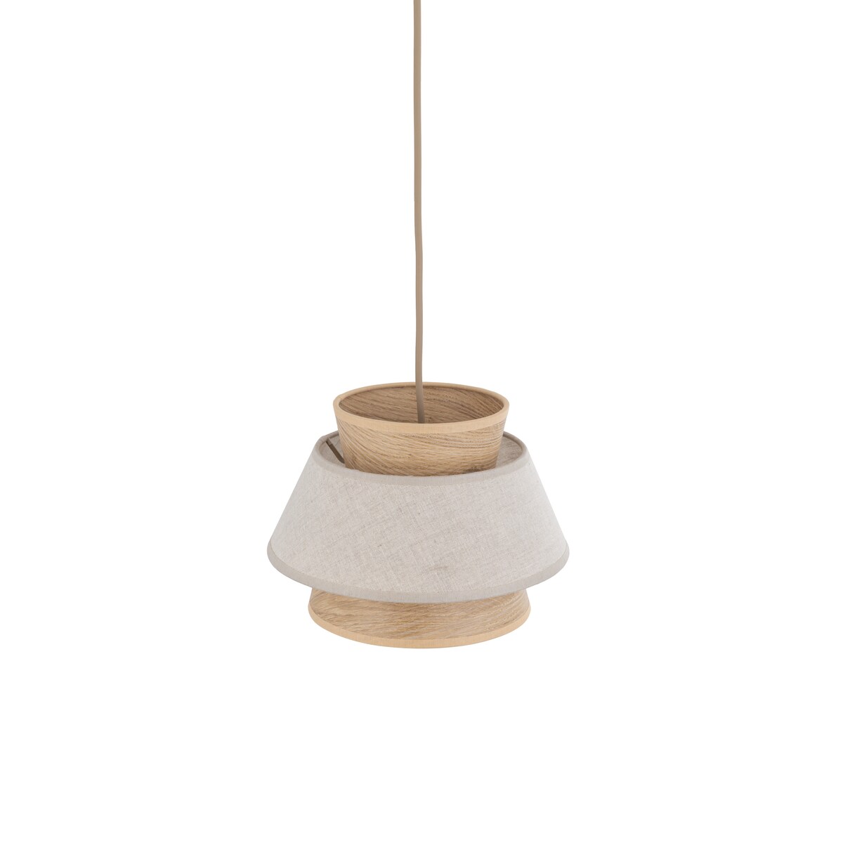 Lampa Wisząca Tk Lighting Kalum Len Fornir 1Xe27 Skandynawski, Boho, Japandi