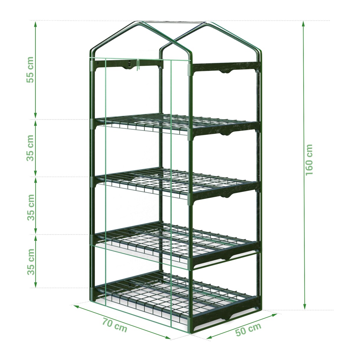 Mini szklarnia balkonowa ogrodowa 4 półki 160x70x50cm Plonos