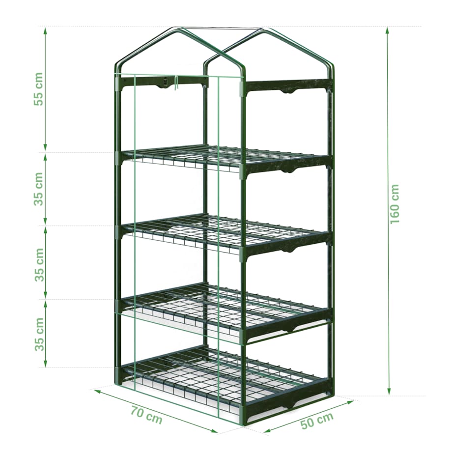 Mini szklarnia balkonowa ogrodowa 4 półki 160x70x50cm Plonos