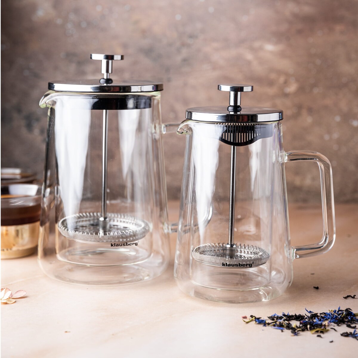 Zaparzacz do kawy herbaty 0.35L French Press srebrny KLAUSBERG