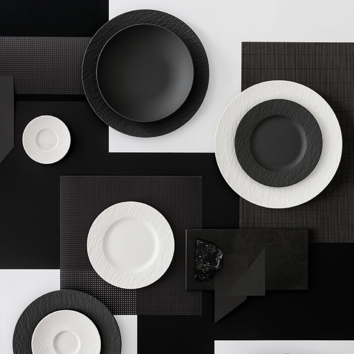 Talerz obiadowy Manufacture Rock Blanc, 27 cm, Villeroy & Boch