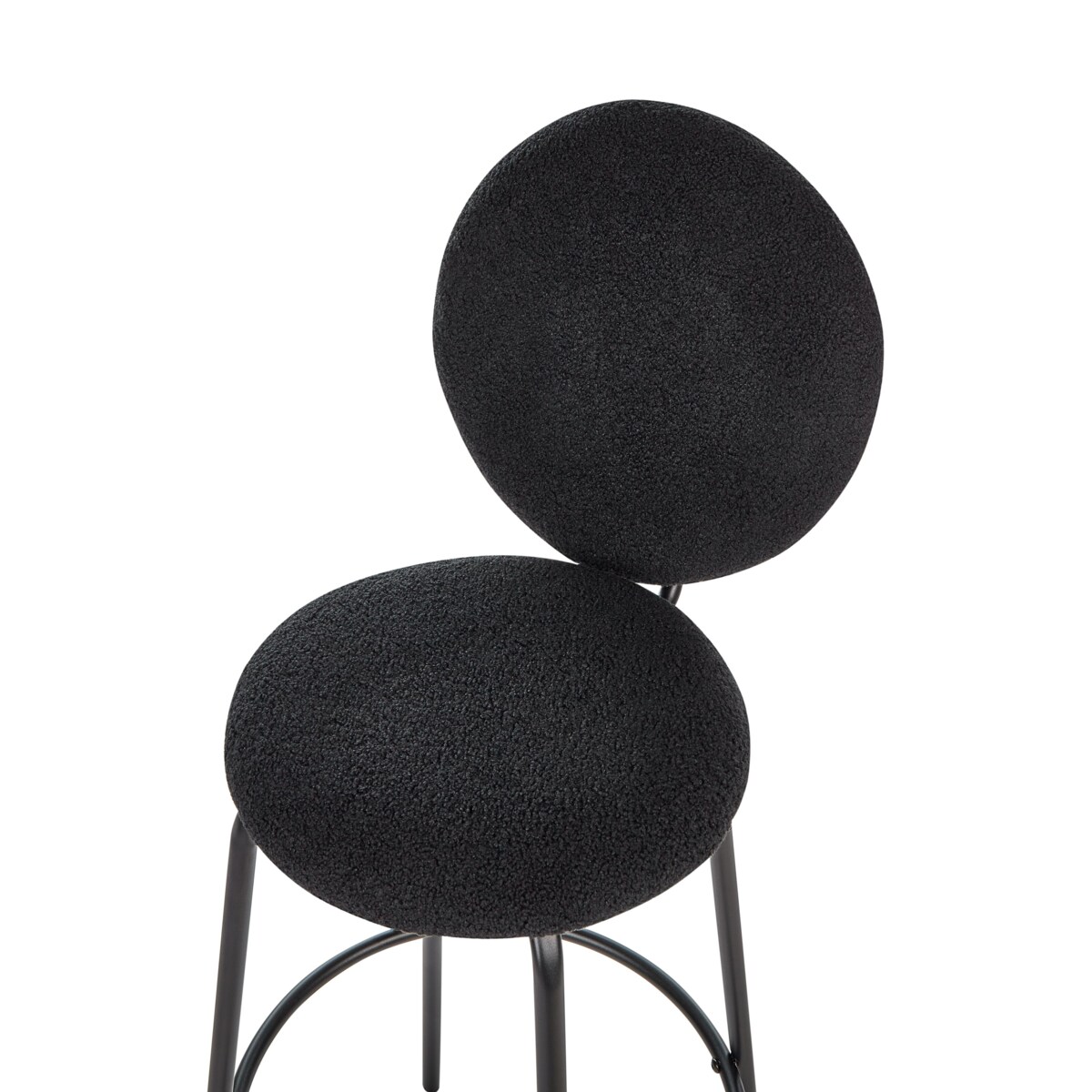 Zestaw 2 krzeseł barowych EMERY Boucle Czarny