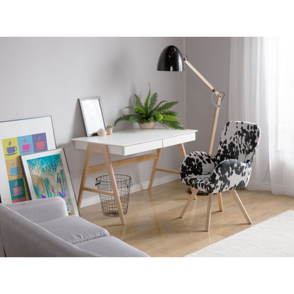 Fotel czarno-biały BJARN