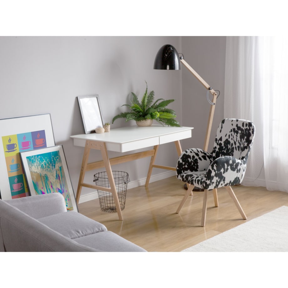 Fotel czarno-biały BJARN