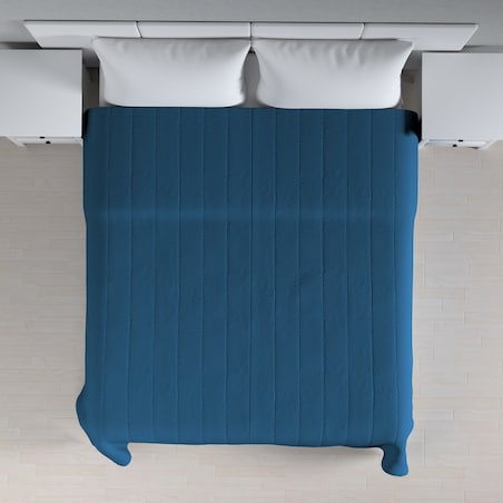 Narzuta pikowana w pasy 130x210 ocean blue (morski niebieski)