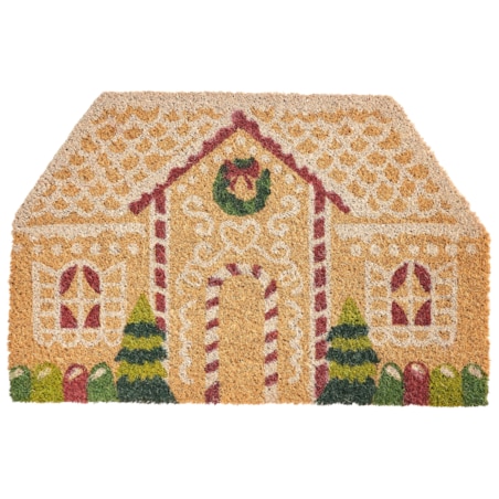 Wycieraczka SELATNA Naturalny 45 x 75 cm Wzór świąteczny Włókno kokosowe