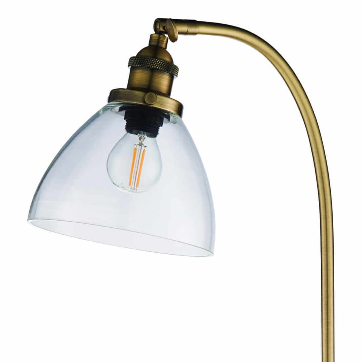 Stołowa lampka na biurko Hansen 77859 Hanson Endon szklana mosiądz