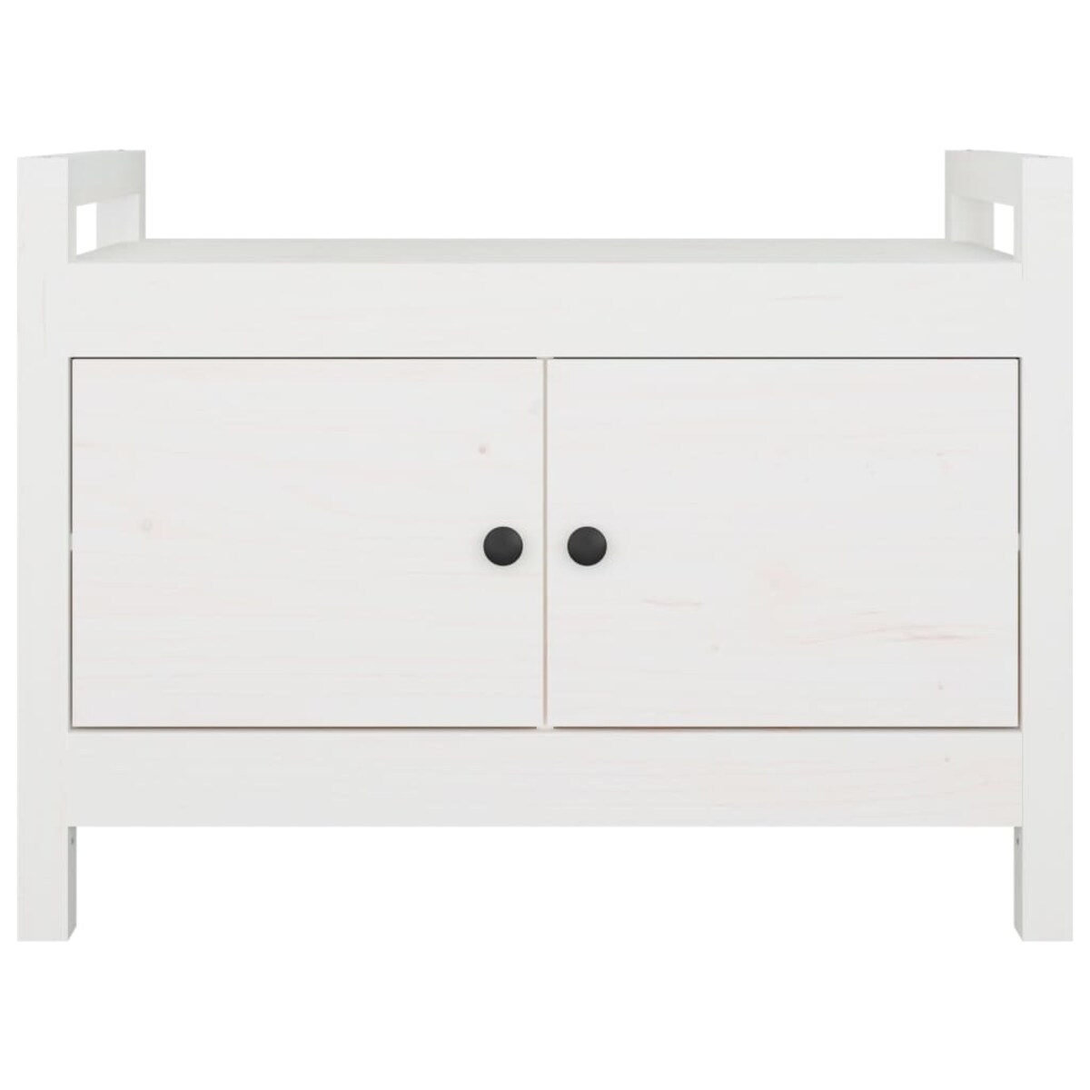 vidaXL Ławka do przedpokoju, biały, 80x40x60 cm, lite drewno sosnowe