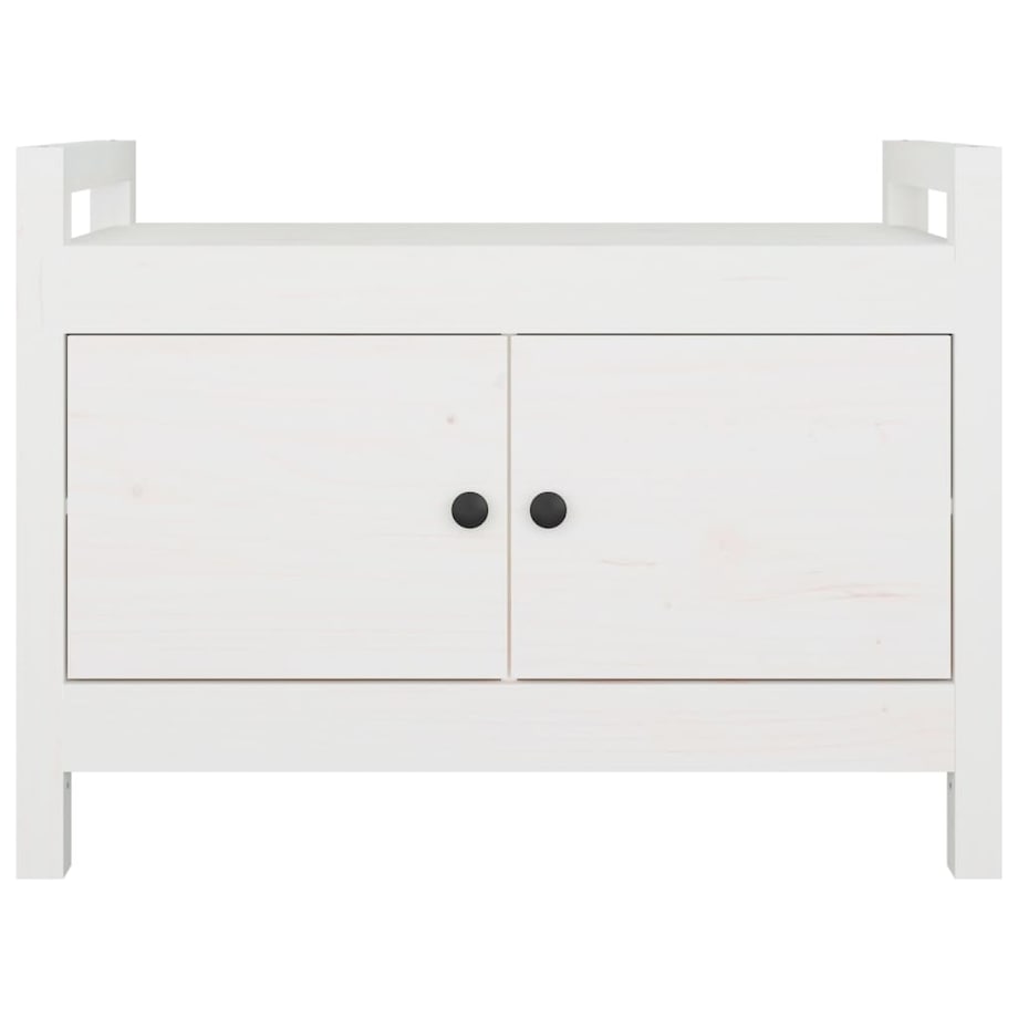 vidaXL Ławka do przedpokoju, biały, 80x40x60 cm, lite drewno sosnowe