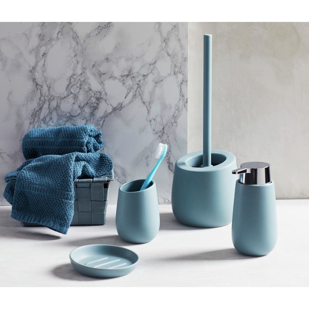 Kubek ceramiczny na szczoteczki BADI, WENKO, kolor niebieski