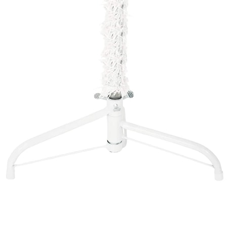 vidaXL Smukła choinka połówka ze stojakiem, sztuczna, biała, 240 cm