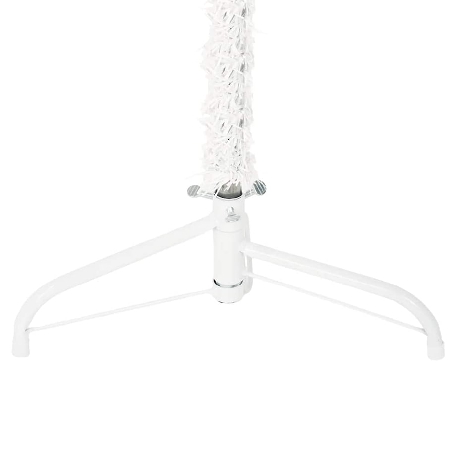 vidaXL Smukła choinka połówka ze stojakiem, sztuczna, biała, 240 cm