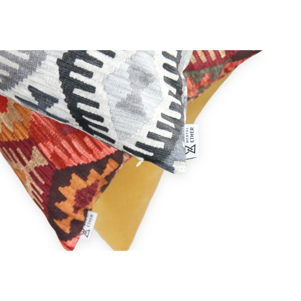 Poduszka welurowa Aztek Boho 45x45 cm -czerwona