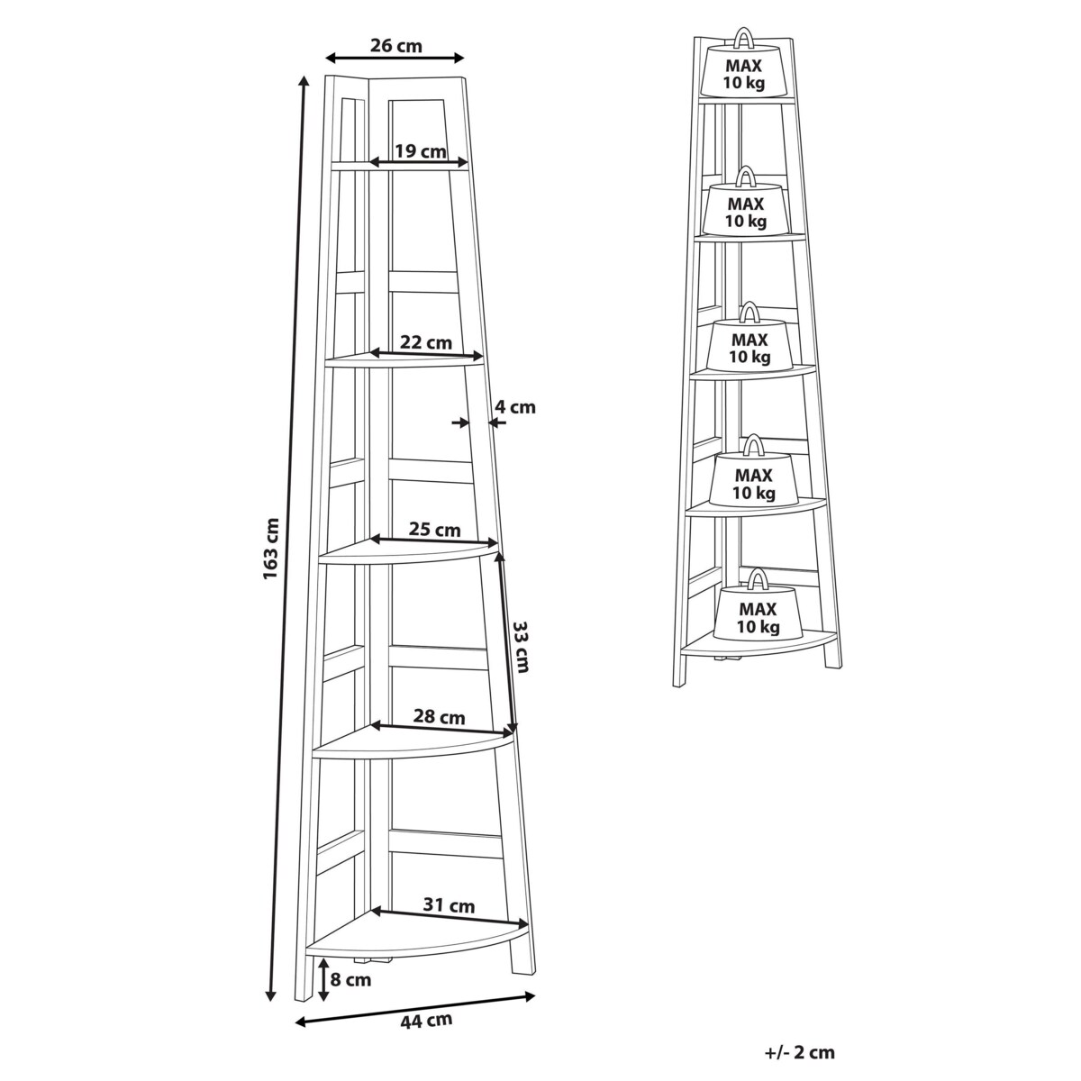 Regał 5 półek Czarny BEXLEY