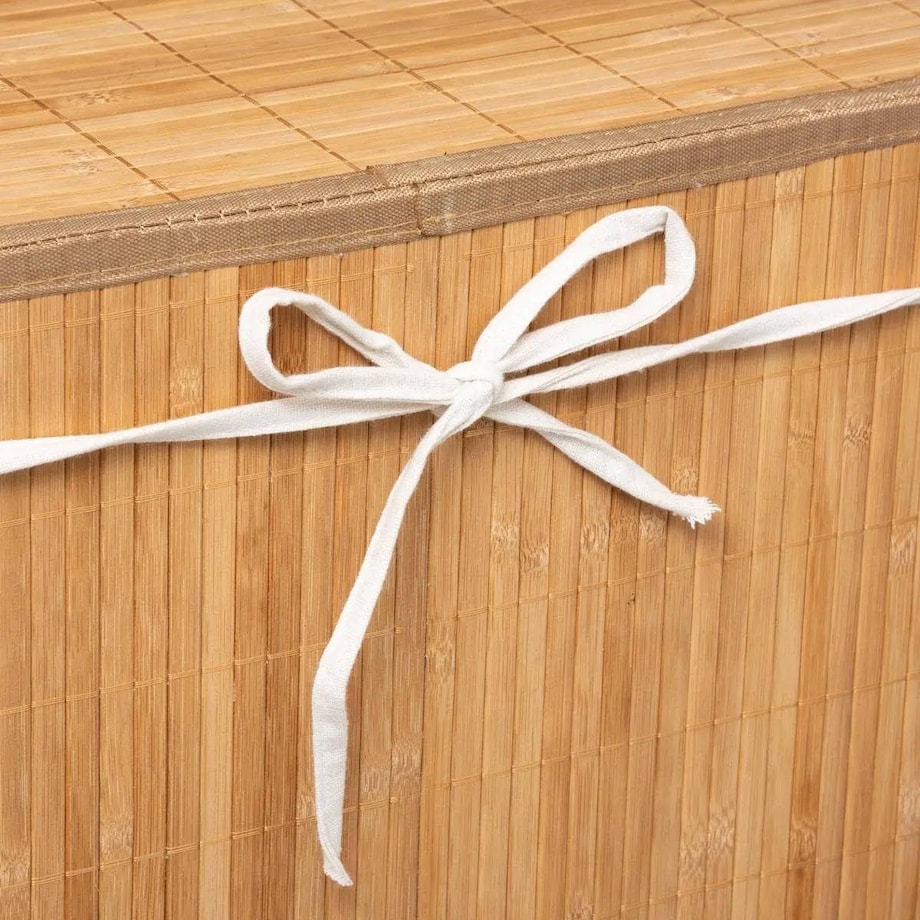 Bambusowy kosz na pranie z pokrywą, 60 L