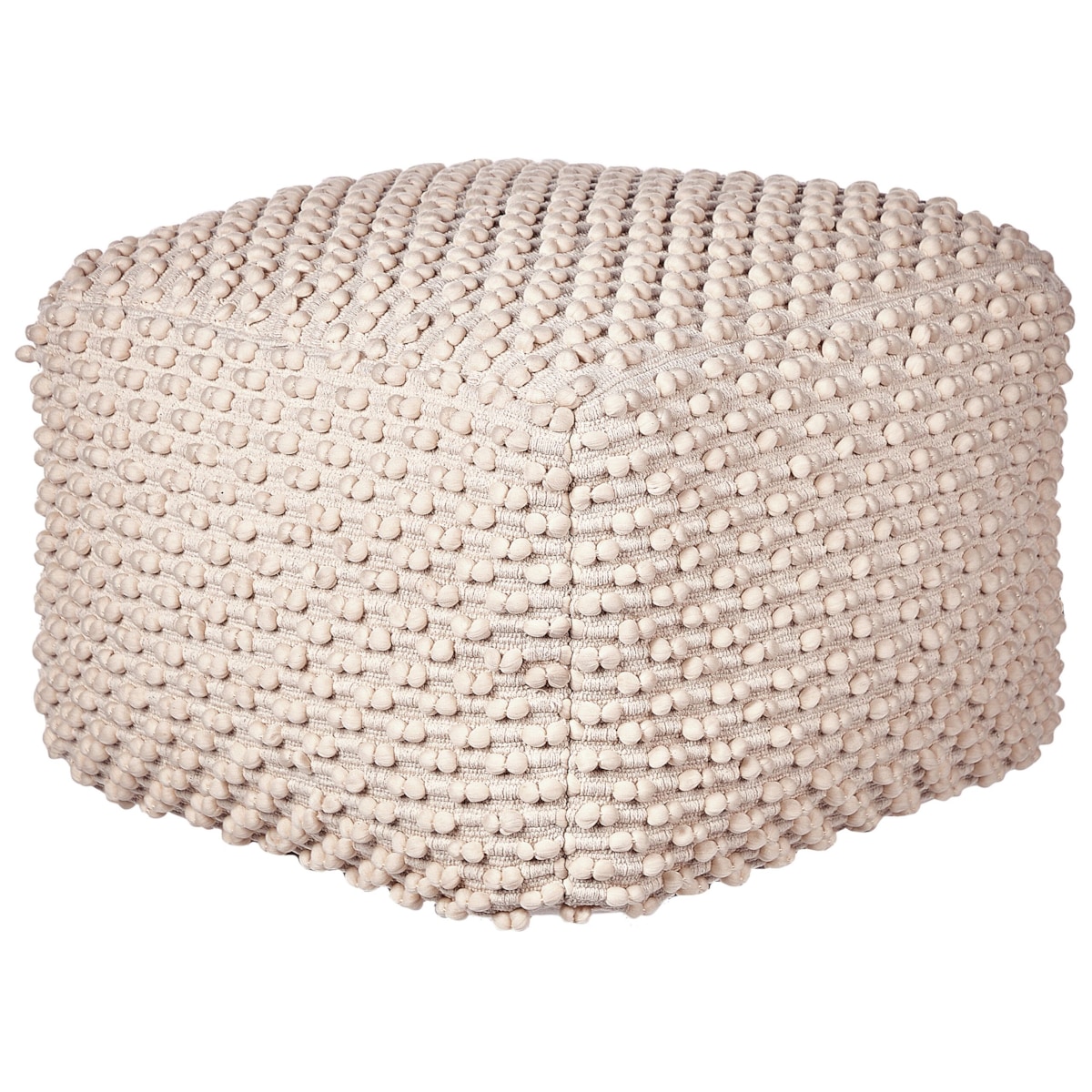 Puf bawełniany 50 x 50 x 35 cm beżowoszary KINGRI