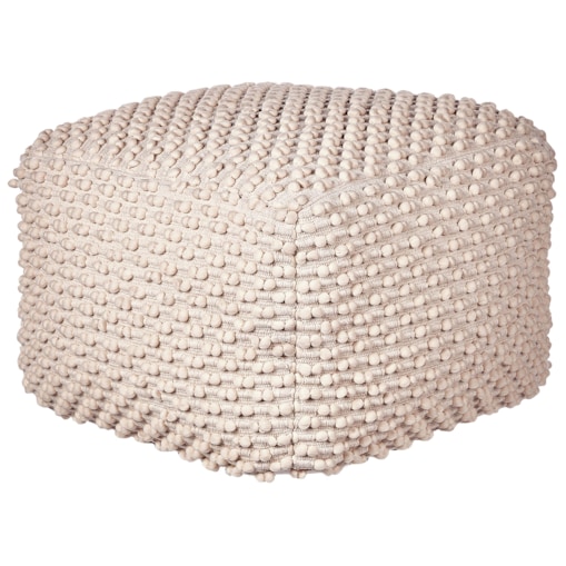 Puf bawełniany 50 x 50 x 35 cm beżowoszary KINGRI