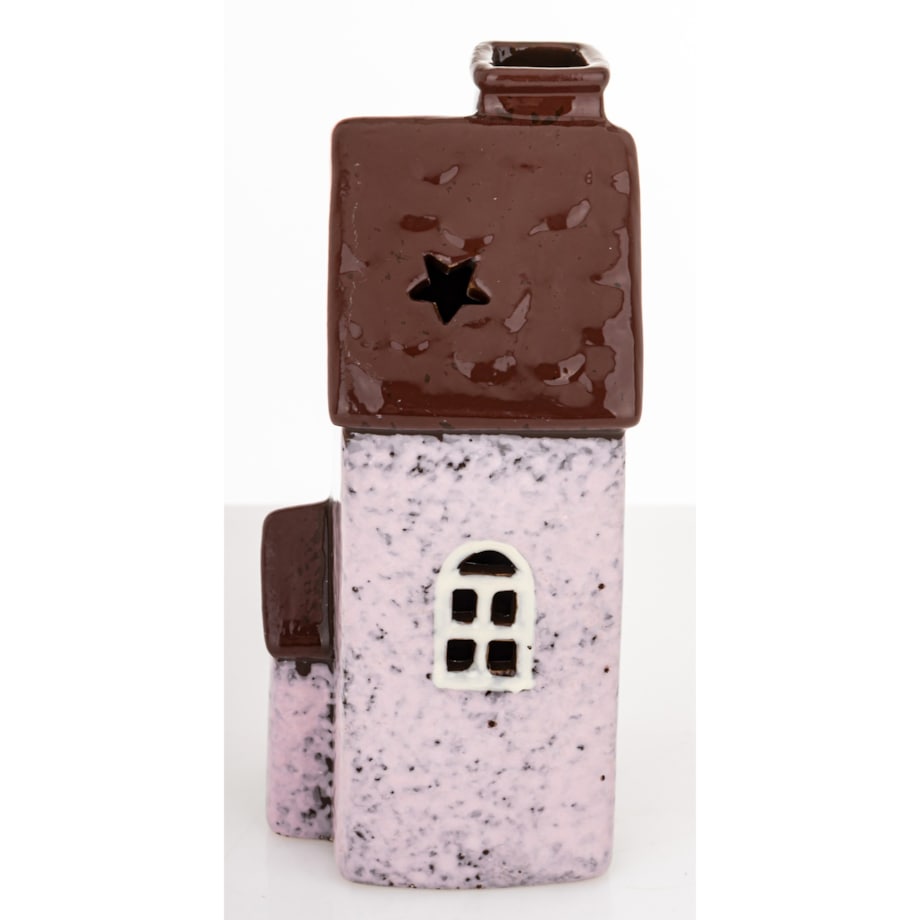 Domek kamienica LED 16x7,5x7 cm BALAY różowy