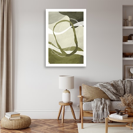 Obraz na płótnie, zielona abstrakcja boho