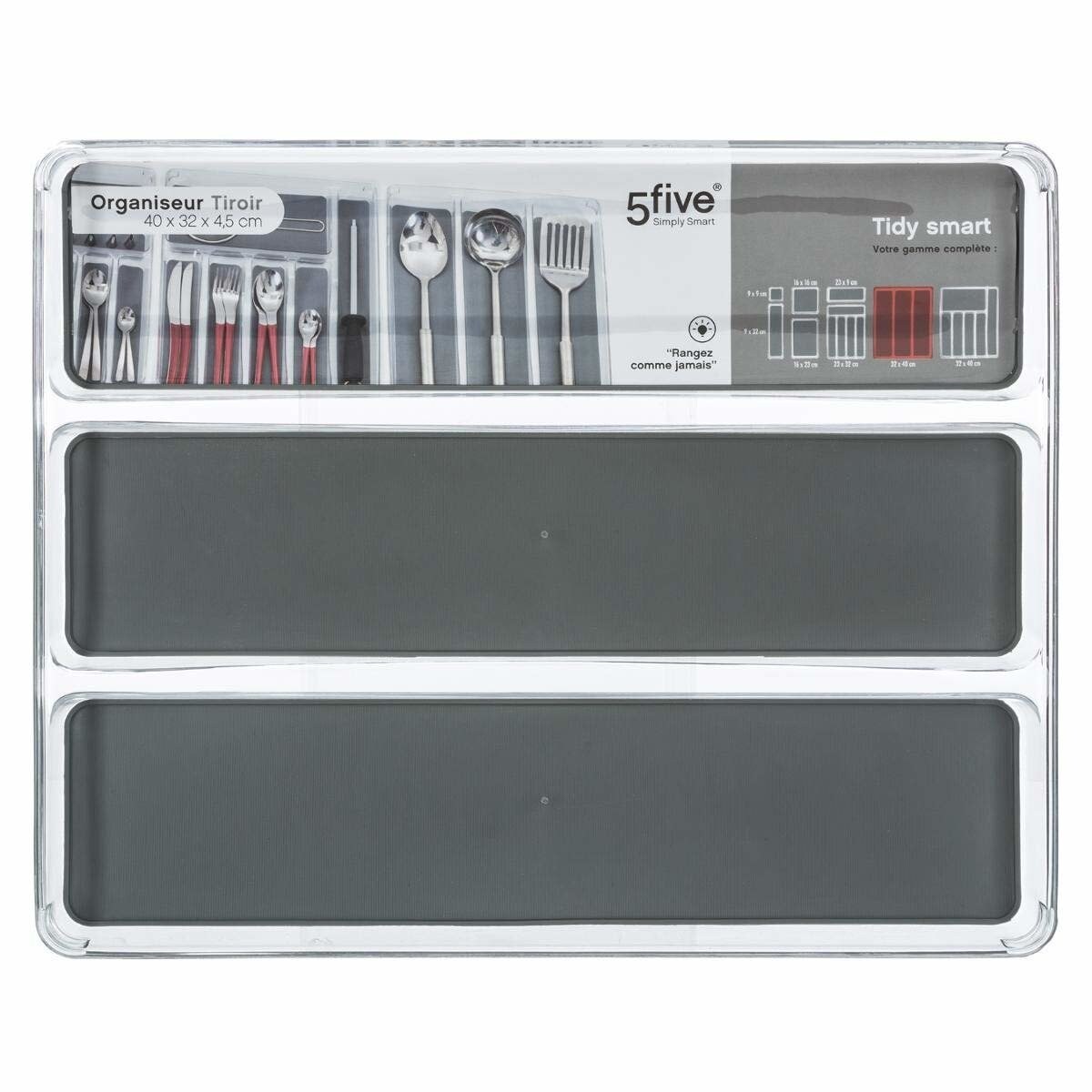 Organizer na sztućce, 3 przegrody, 40 x 32 cm, 5five Simply Smart