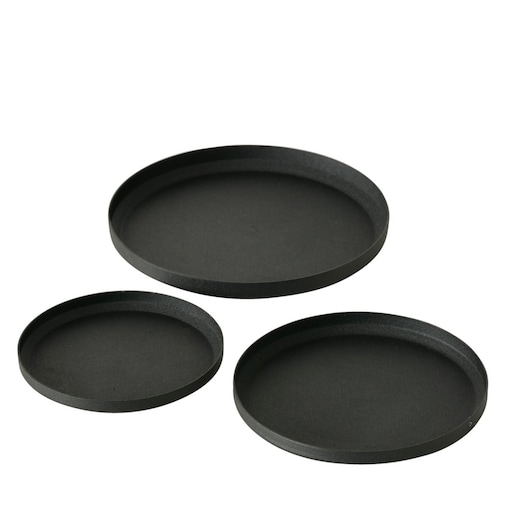 Podstawki na świece Mio, 3 sztuki, czarny mat, metal