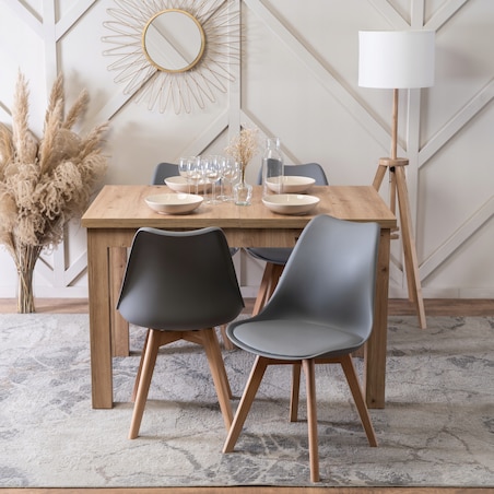 Krzesło Kuchenne Skandynawskie Szare Do Jadalni Kuchni Salonu Dąb SCANDI