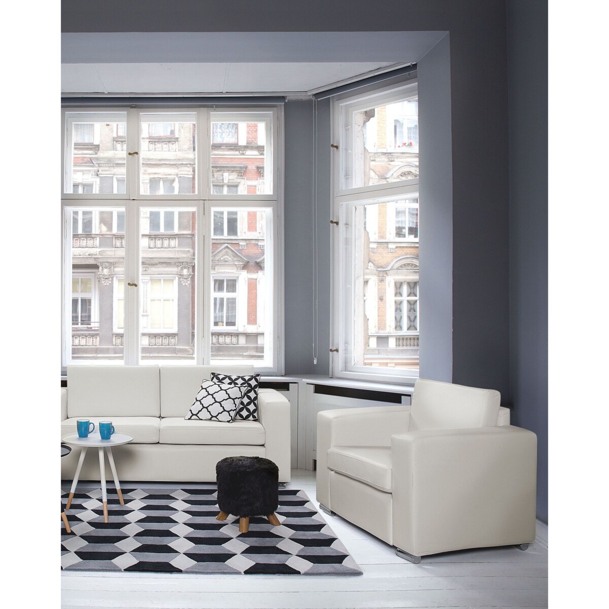 Fotel HELSINKI Skóra naturalna Biały