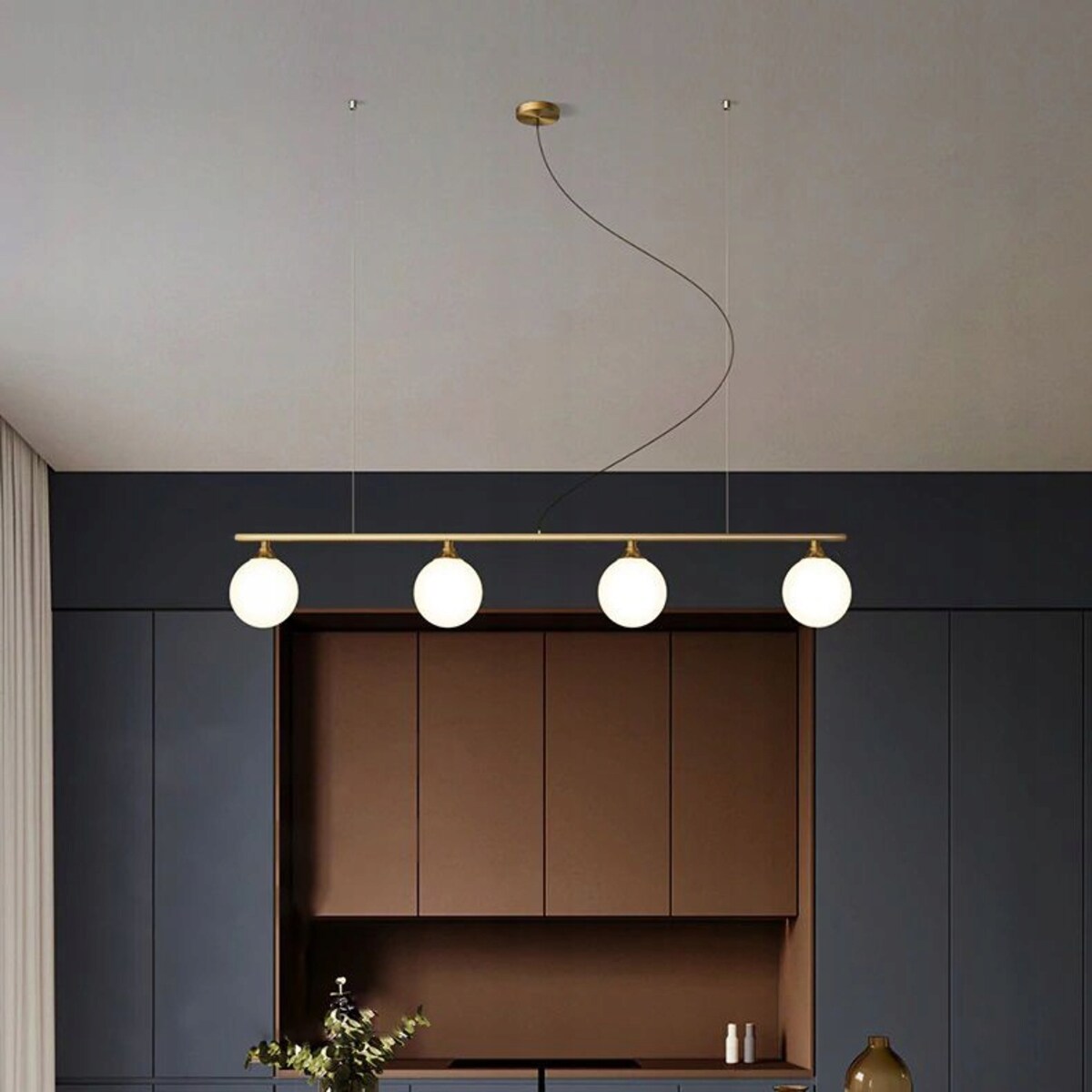 Lampa Sufitowa Wisząca App675 Złota Szklane Kule 4