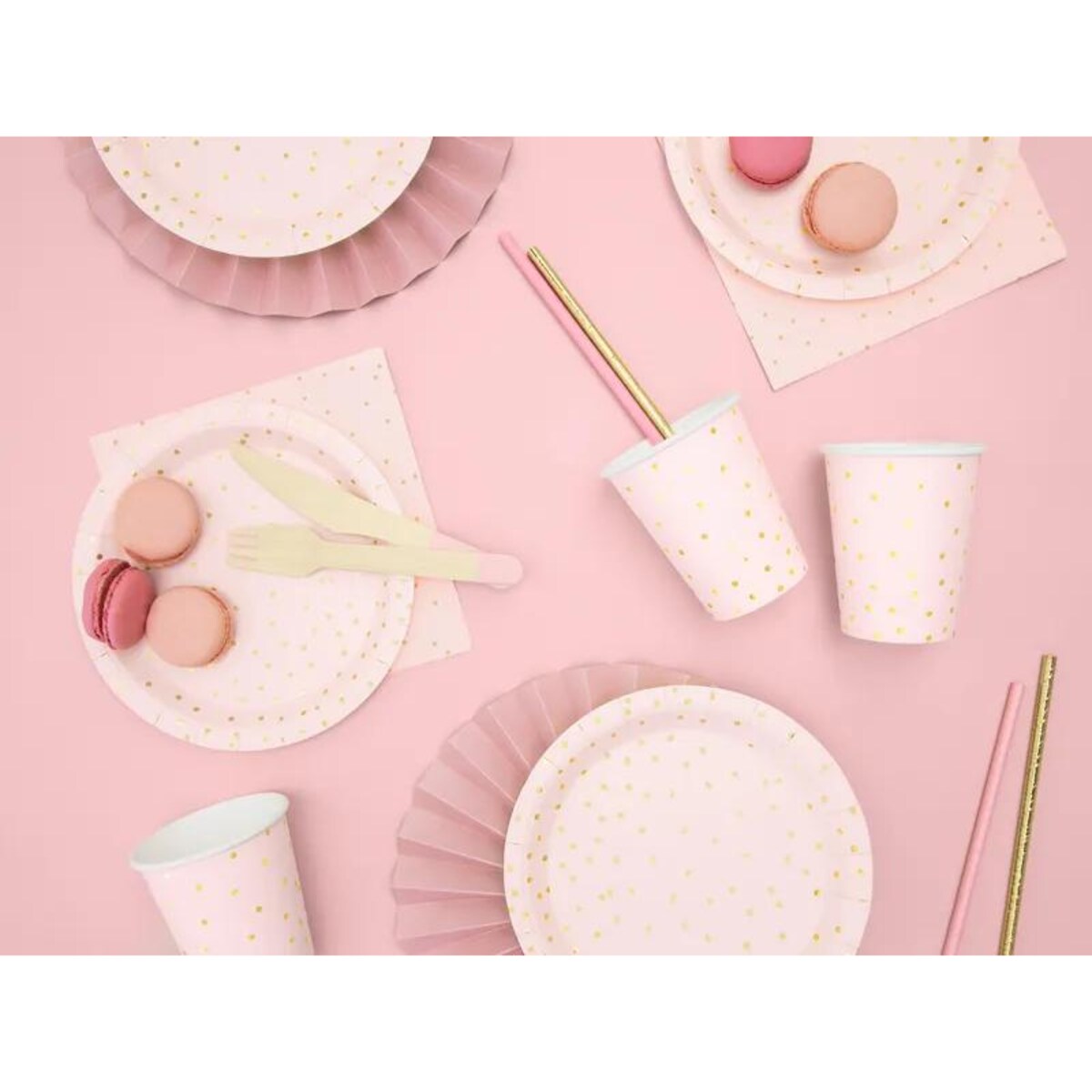 Kubeczki Kropki, jasny róż, 260ml