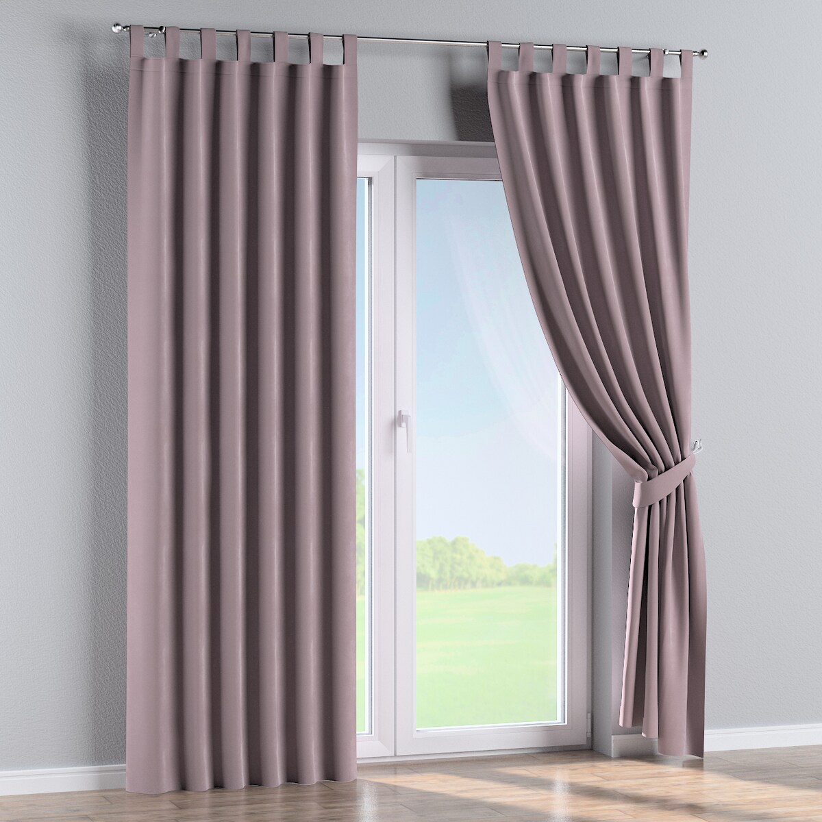 Zasłona na szelkach 1 szt. 130x260 zgaszony róż