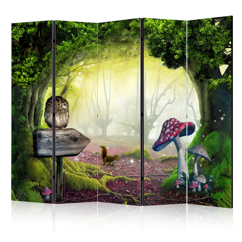 Parawan akustyczny Dla dzieci 225x172 cm 5-częściowy zielony