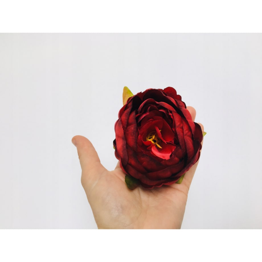 KWIATY sztuczne piwonia czerwona główka wyrobowa do stroika kompozycji