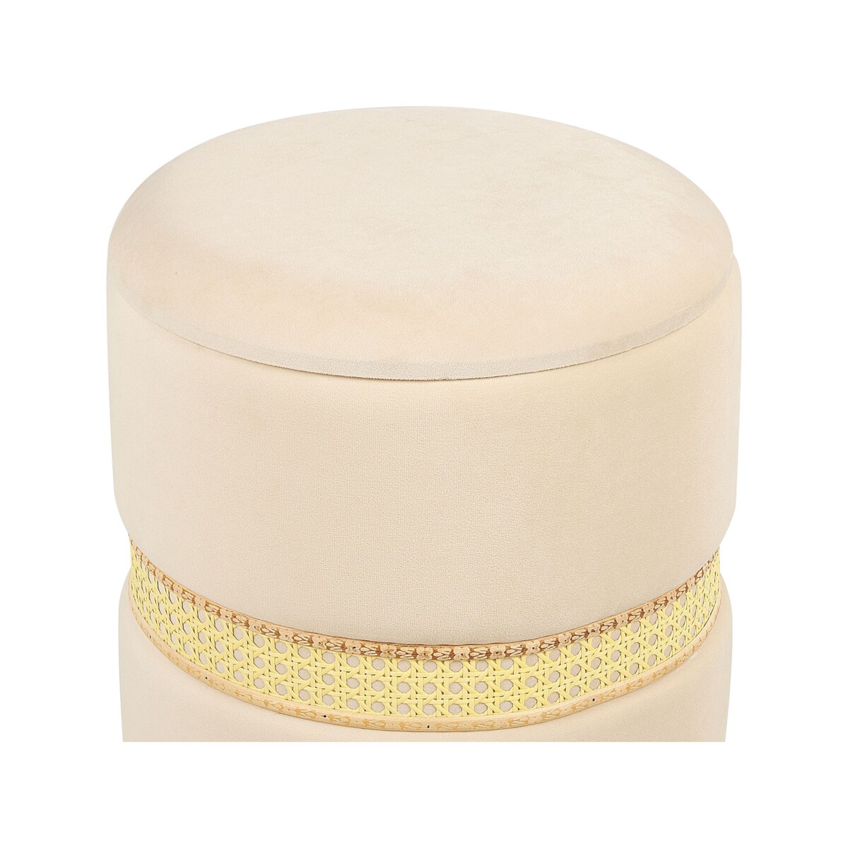 Zestaw 2 welurowych pufów ze schowkiem beżowy MEDFORD