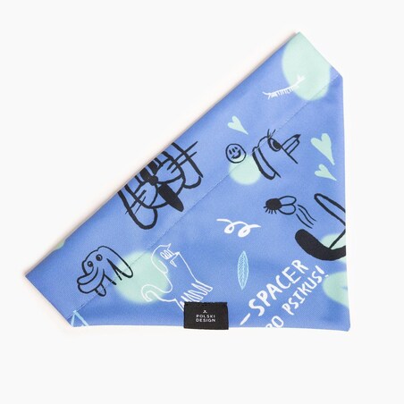 Bandanka "Spacer albo psikus" na obrożę - Rozmiar: S, Rodzaj: Do obroży