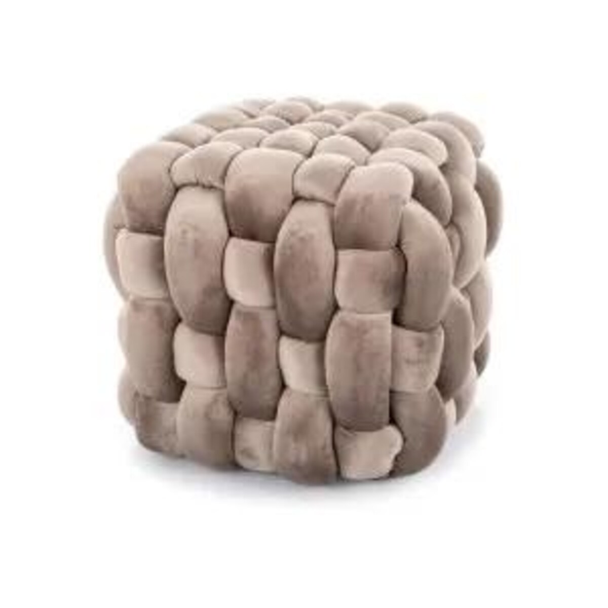 Pufa FARIS VELVET ciemnobeżowa