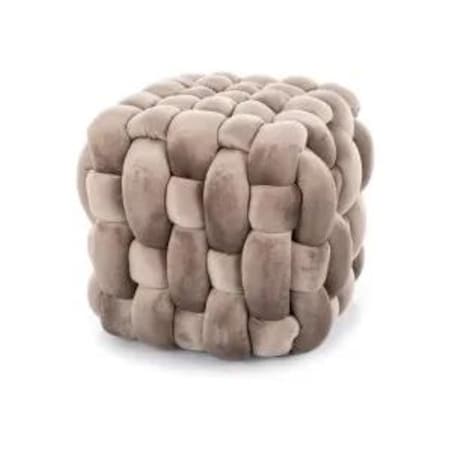 Pufa FARIS VELVET ciemnobeżowa