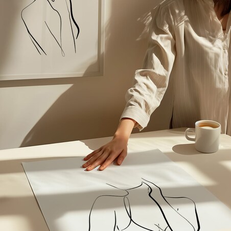 plakat line art mystery lady 6 50x70 cm