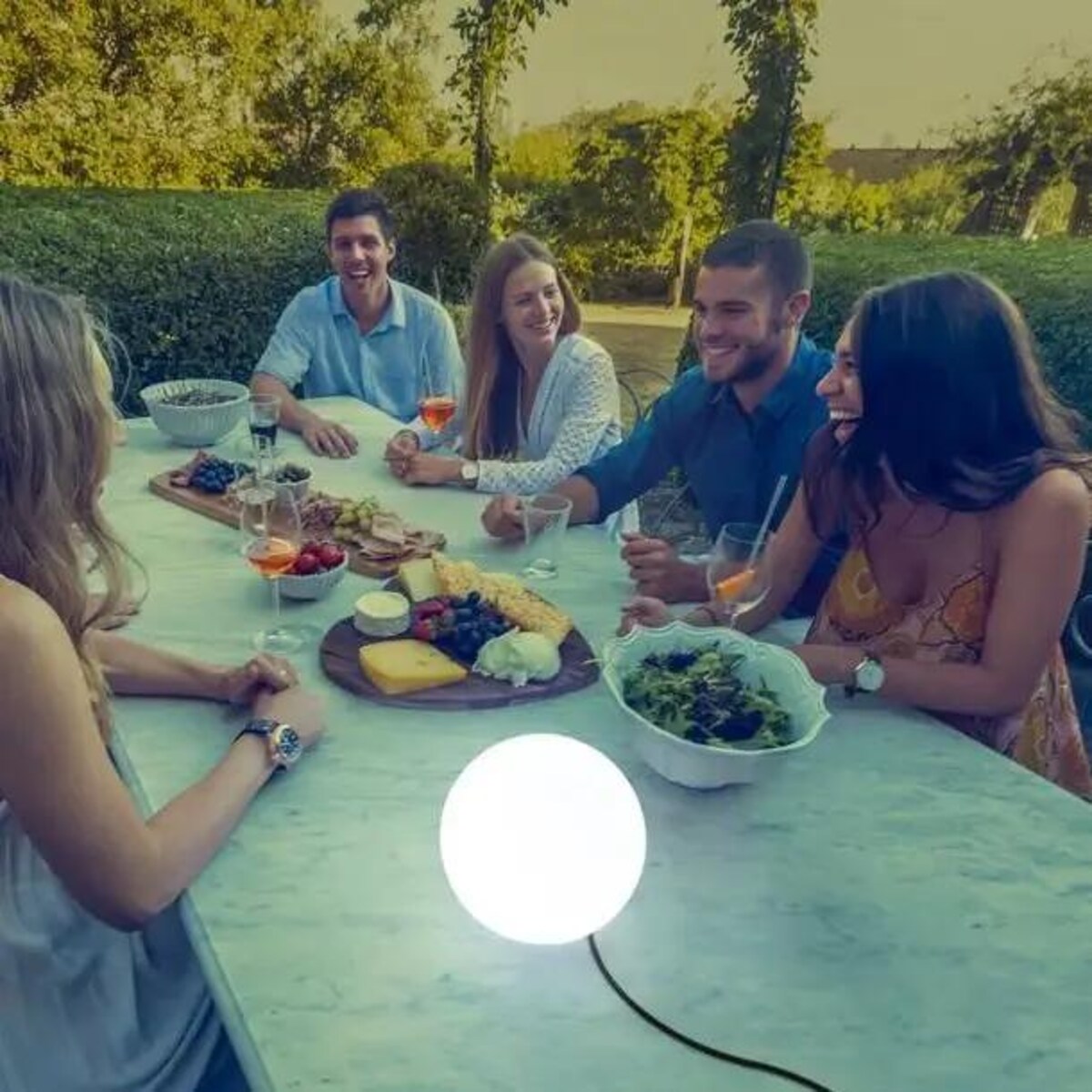 Lampa tarasowa stojąca Buly LUMBL030OFNW King Home LED 7W 6000-6500K kula IP65 biała