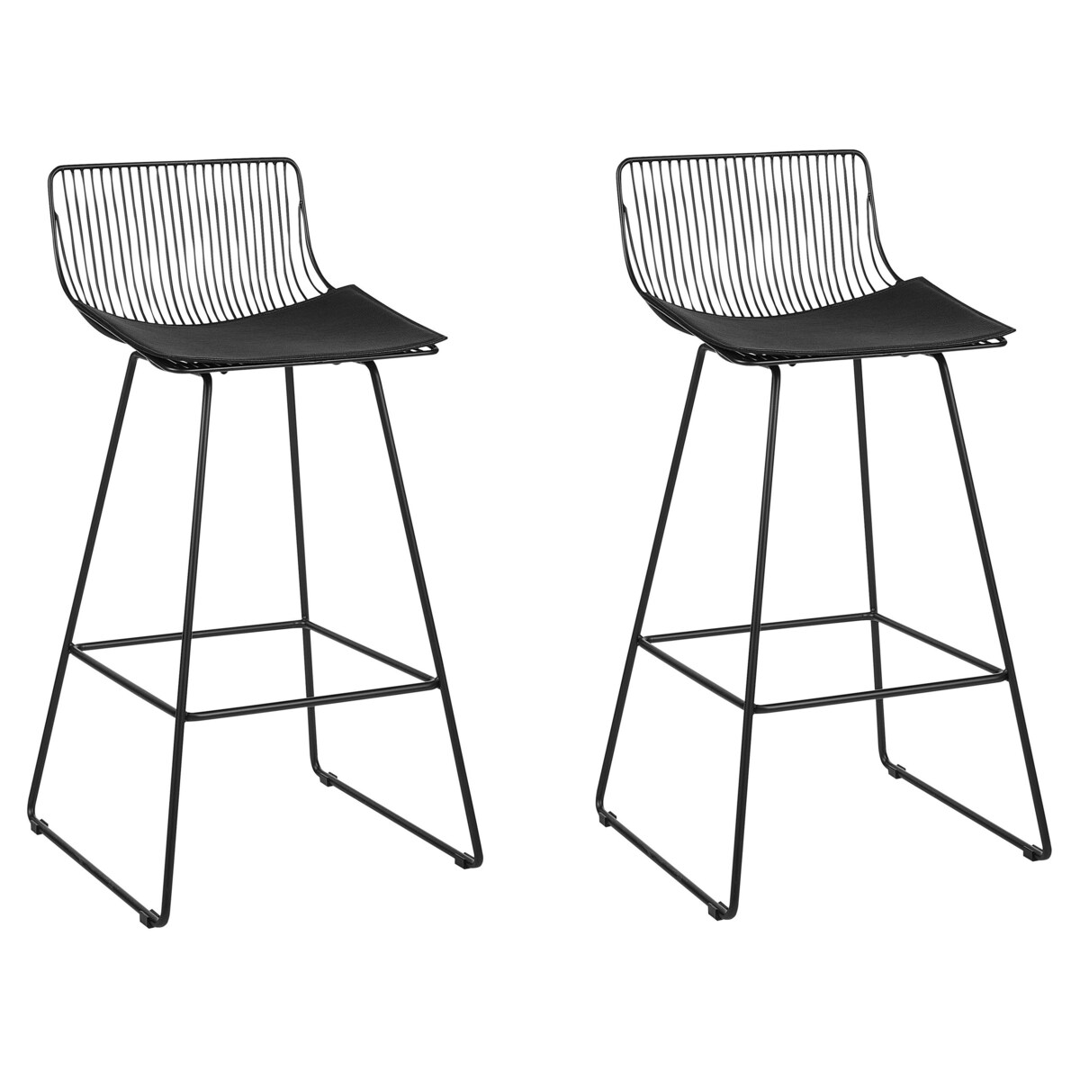 Zestaw 2 krzeseł barowych metalowy czarny FREDONIA