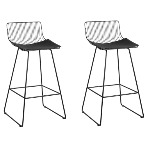 Zestaw 2 krzeseł barowych metalowy czarny FREDONIA