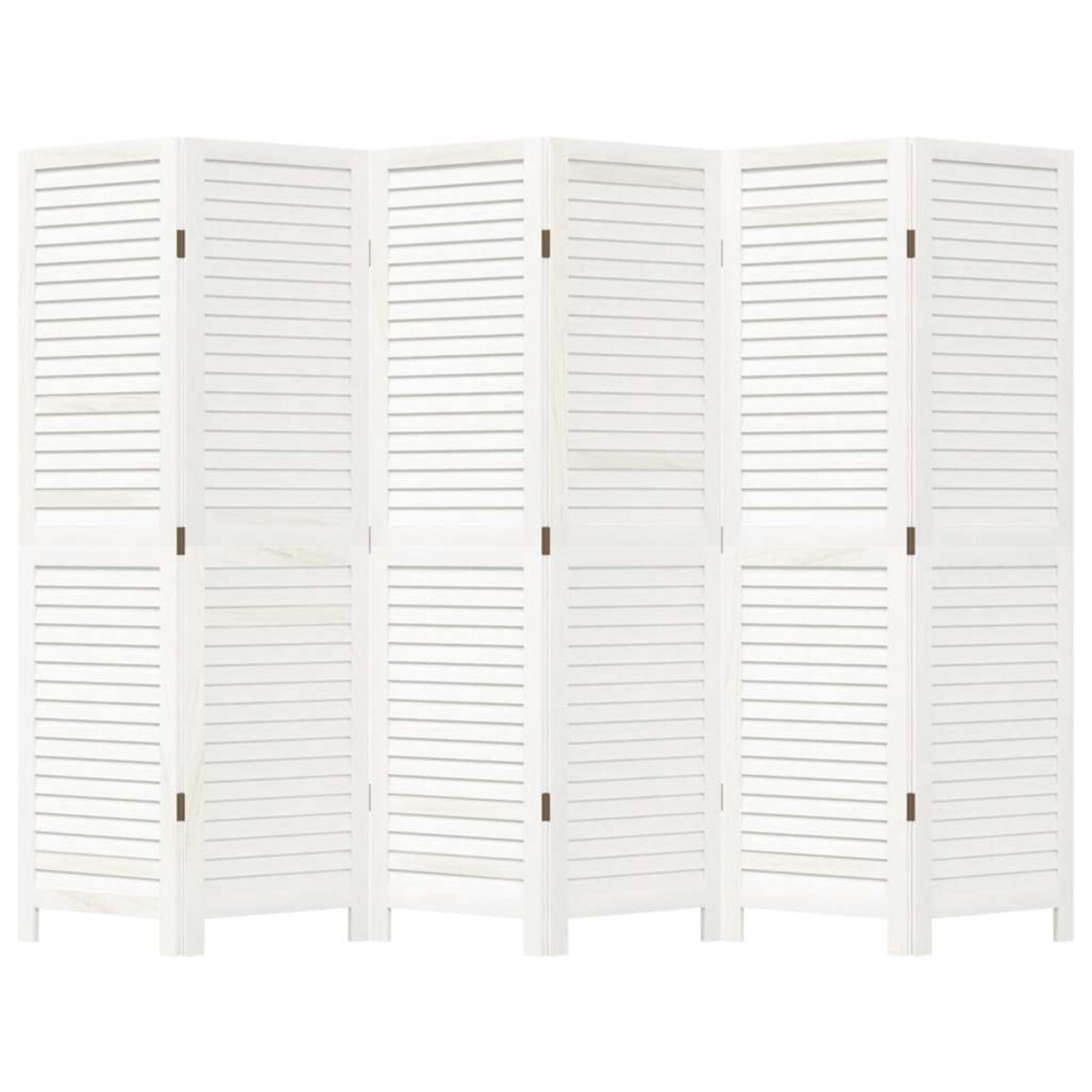 vidaXL Parawan pokojowy, 6-panelowy, biały, lite drewno paulowni