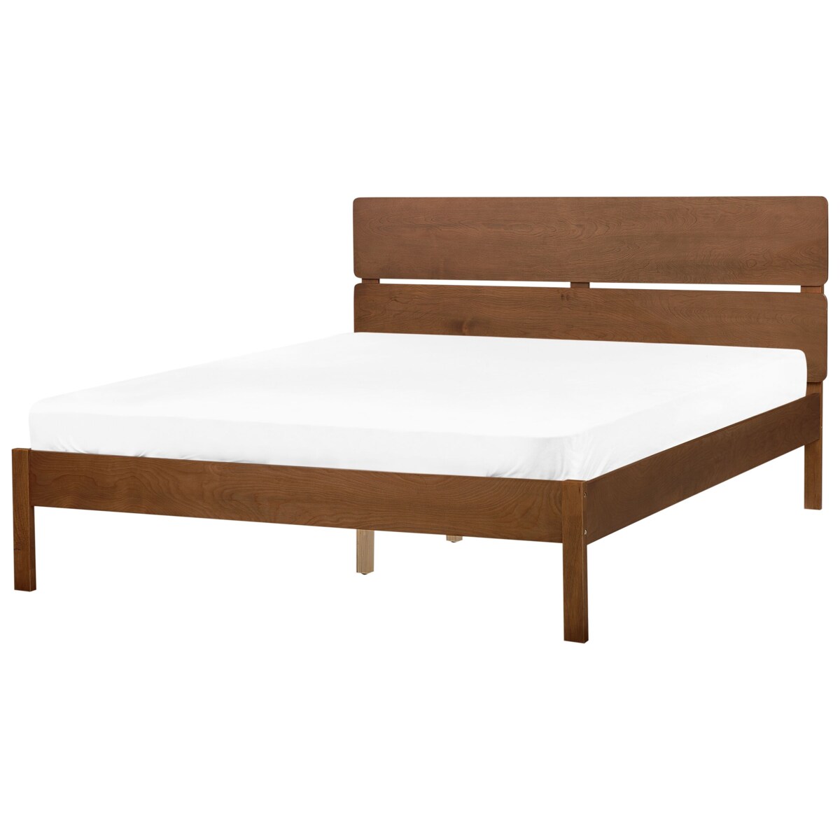 Łóżko LED drewniane 160 x 200 cm jasne BOISSET